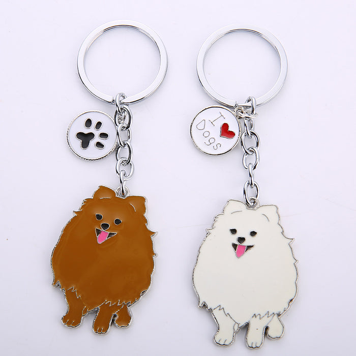 Wholesale Keychains For Backpacks Zinc Alloy Pet Dog Keychain MOQ≥2 JDC-KC-ChangZ001