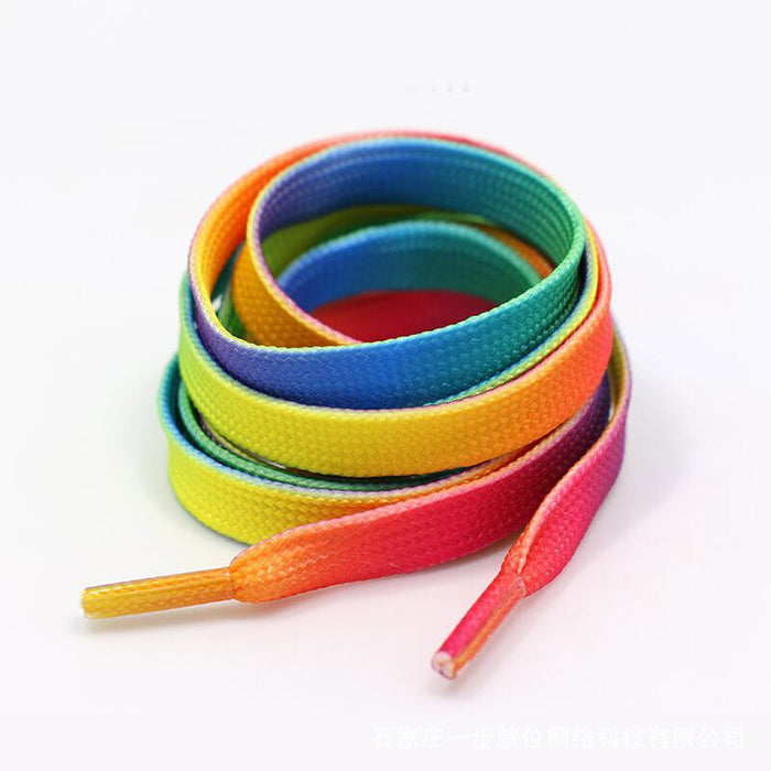 Cordones de poliéster de color arcoiris al por mayor JDC-SL-YBJW001