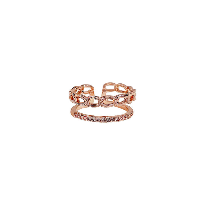 Wholesale Ring Copper Simple Zircon Pearl JDC-RS-HanP001
