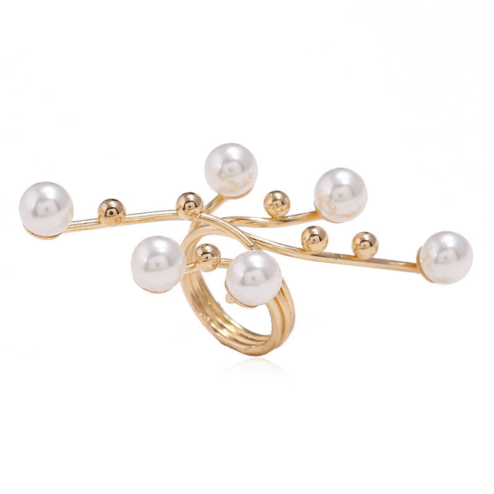 Jewelry WholesaleWholesale pearl geometric alloy ring JDC-RS-KaiQ002 Rings 凯庆 %variant_option1% %variant_option2% %variant_option3%  Factory Price JoyasDeChina Joyas De China