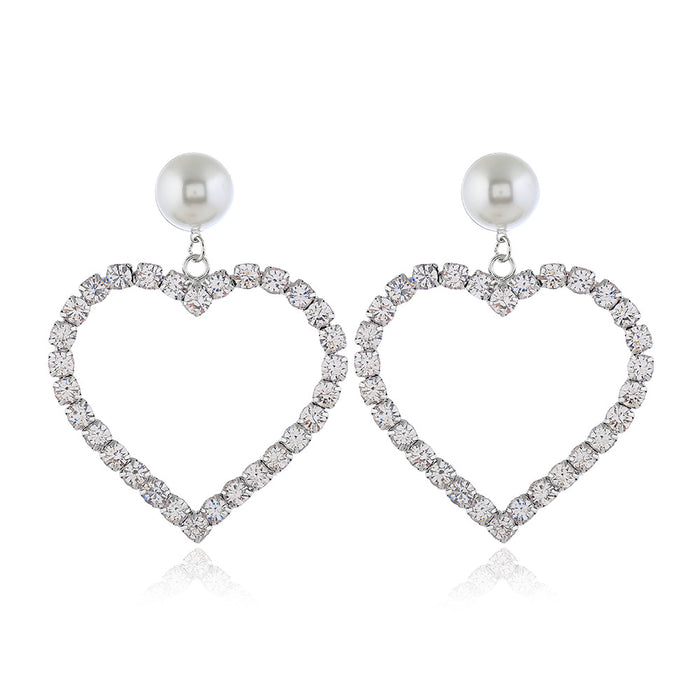 Jewelry WholesaleWholesale S925 Silver Needle Hollow Heart Rhinestone Exaggerated Earrings JDC-ES-LY008 Earrings 乐钰 %variant_option1% %variant_option2% %variant_option3%  Factory Price JoyasDeChina Joyas De China