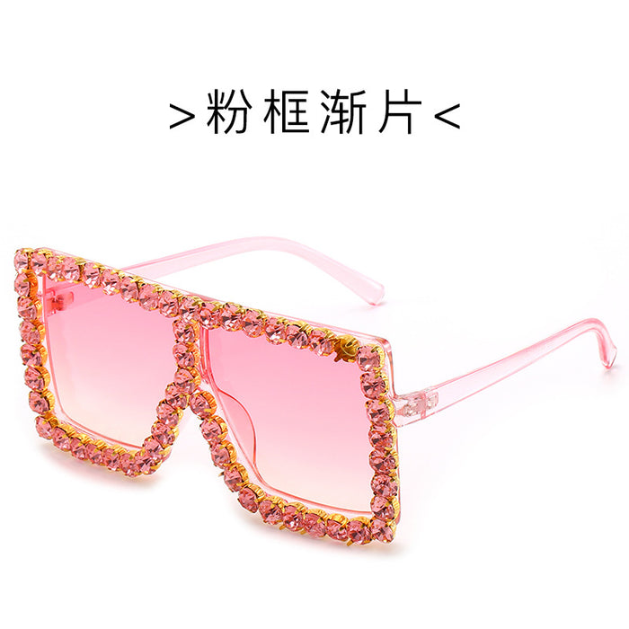 Wholesale AC Lens Diamond Large Frame Ladies Sunglasses JDC-SG-XiY003