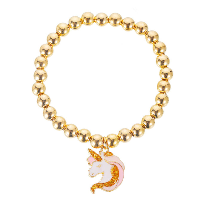 Wholesale Bracelet Alloy Cute Unicorn Necklace Ring Set JDC-BT-D311