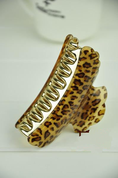 Wholesale Leopard Print Grab Clip Hair Clip Acrylic Butterfly Clip JDC-HC-D106