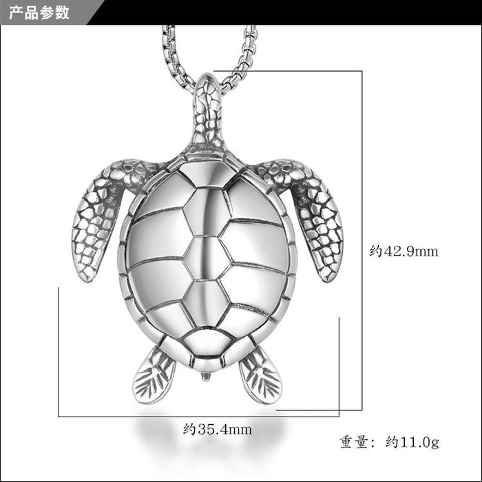 Wholesale Titanium Steel Small Turtle pendant JDC-CS-Shenj001