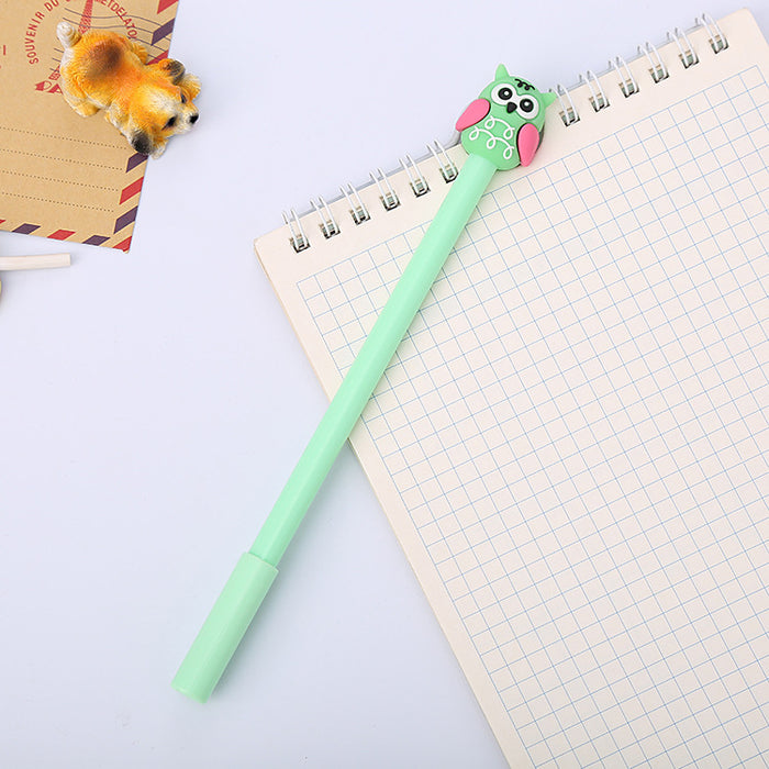 Pen de bolígrafo de plástico de búho de dibujos animados al por mayor JDC-BP-LIUJ008