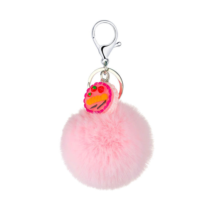 Wholesale Resin Simulation Cake French Fries Ice Cream Hair Ball Keychain Pendant MOQ≥10 JDC-KC-DH001