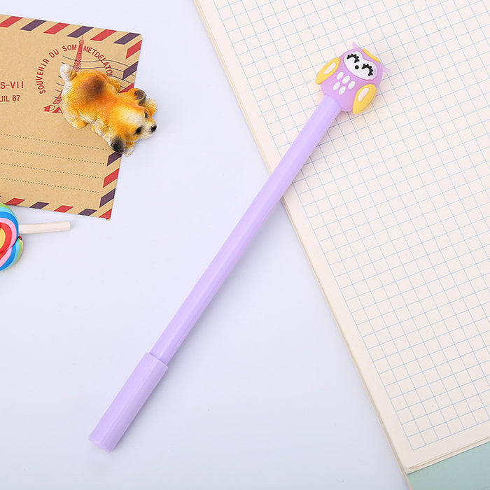 Pen de bolígrafo de plástico de búho de dibujos animados al por mayor JDC-BP-LIUJ008