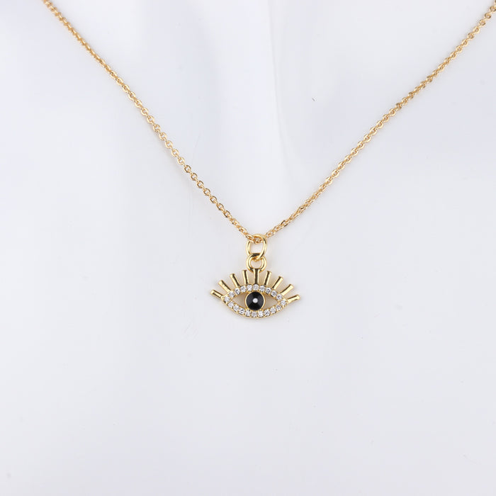 Wholesale Necklace Copper Crown Devil's Eye MOQ≥2 JDC-NE-ZIYN012