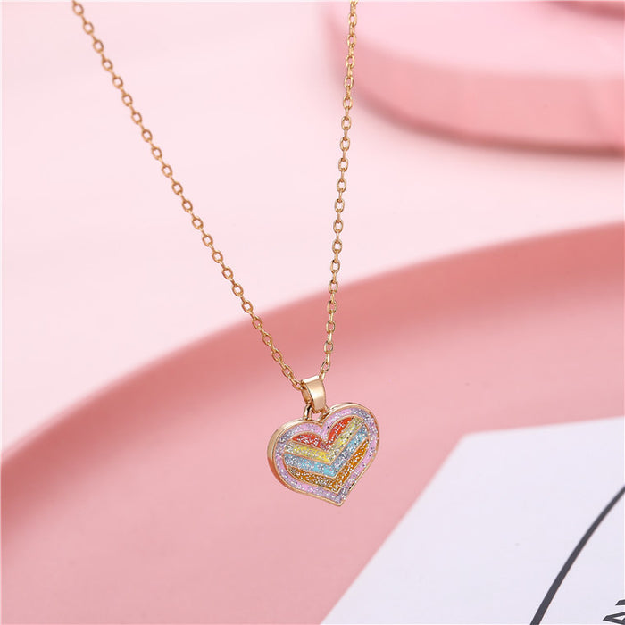 Wholesale Necklace Alloy Ceramic Children Heart Shape Smiley Set Pendant Changeable JDC-NE-ZhuoM002