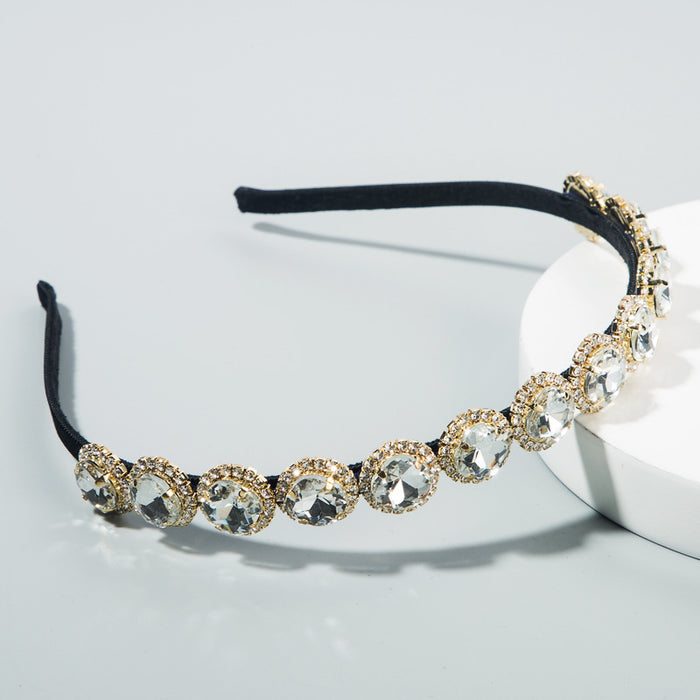 Wholesale Creative Hair Accessories Set Stained Glass Drill Thin Edge Headband JDC-HD-Heim023