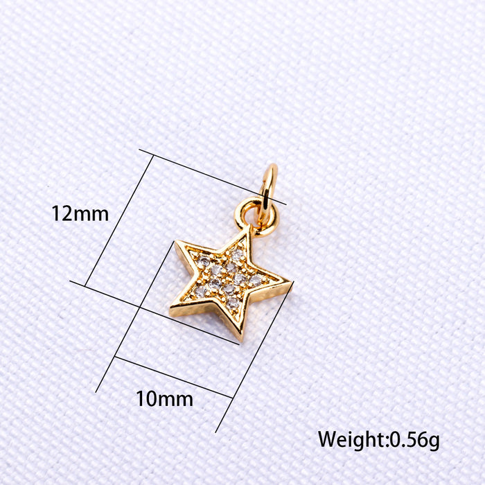 Wholesale Necklace Copper Micro Inlaid Zircon Pentagram Elephant MOQ≥10 JDC-NE-ZIYN013