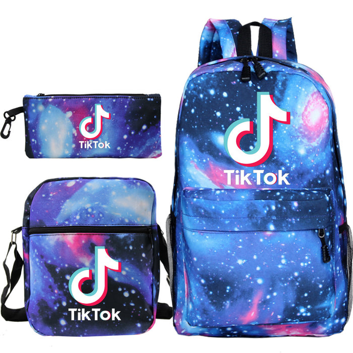 Wholesale Tik Tok Backpack Student Schoolbag Three Piece Set JDC-BP-Henlie005