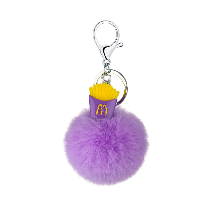 Wholesale Resin Simulation Cake French Fries Ice Cream Hair Ball Keychain Pendant MOQ≥10 JDC-KC-DH001