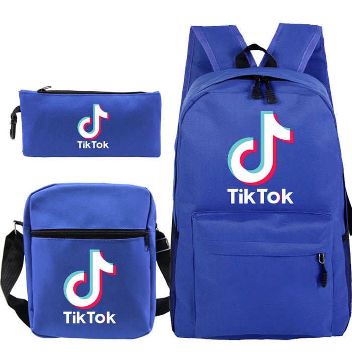 Wholesale Tik Tok Backpack Student Schoolbag Three Piece Set JDC-BP-Henlie005