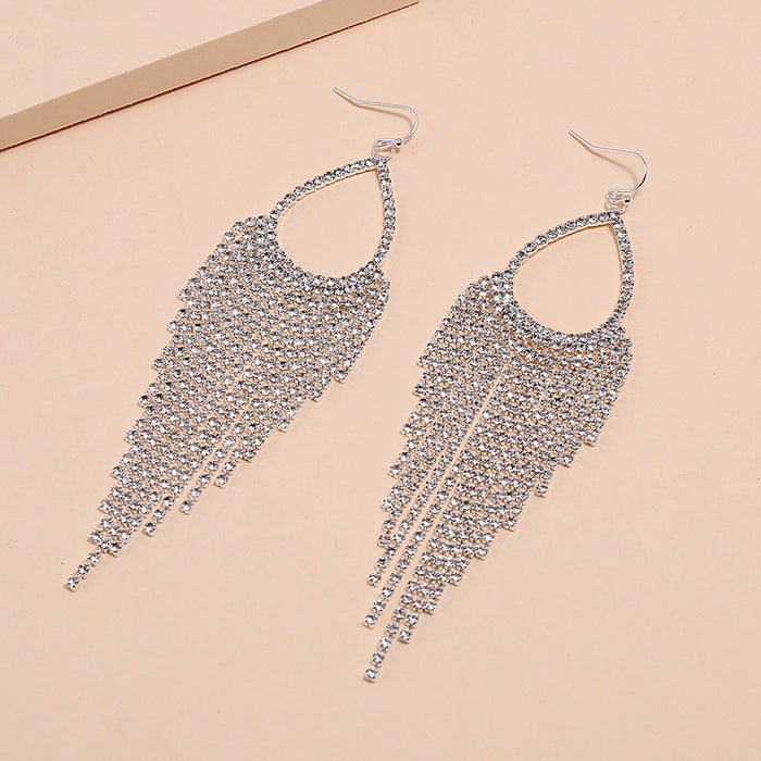 Jewelry WholesaleWholesale water drop fringe rhinestone claw chain full drill earrings JDC-ES-KaiQ004 Earrings 凯庆 %variant_option1% %variant_option2% %variant_option3%  Factory Price JoyasDeChina Joyas De China