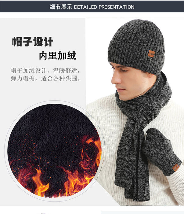 Wholesale Scarf Acrylic Warm Knit Hat Gloves 3 Piece Set JDC-SF-Qimi003