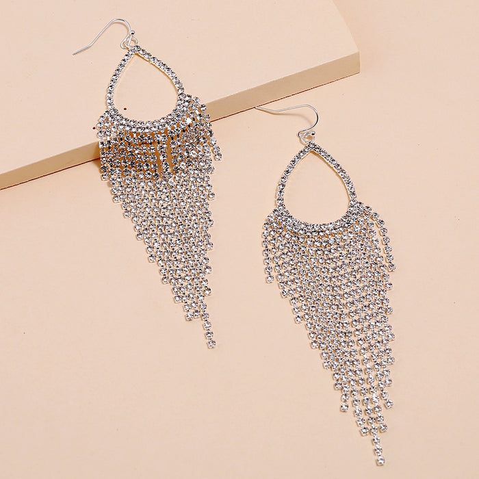 Jewelry WholesaleWholesale water drop fringe rhinestone claw chain full drill earrings JDC-ES-KaiQ004 Earrings 凯庆 %variant_option1% %variant_option2% %variant_option3%  Factory Price JoyasDeChina Joyas De China