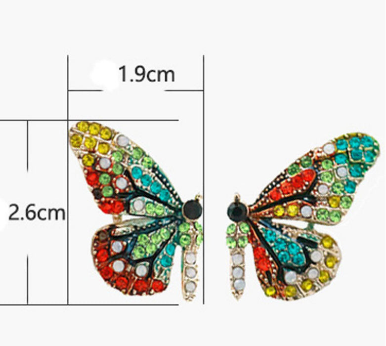 Pendientes de aleación de alas de mariposa de dhinestone al por mayor JDC-ES-SAIP054