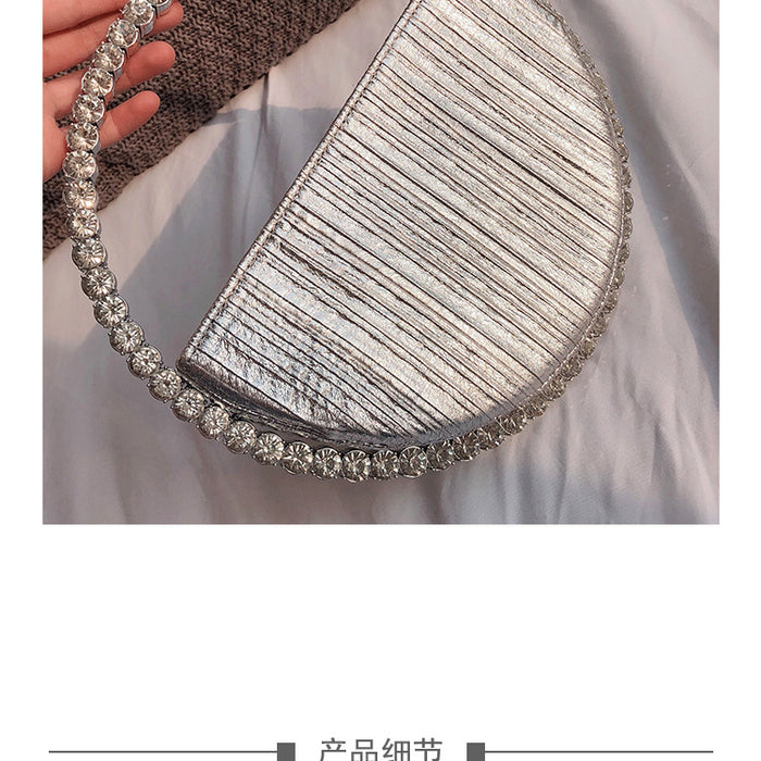 Wholesale Shoulder Bag PU Inlaid Diamond Round Handbag JDC-HB-GLJG001