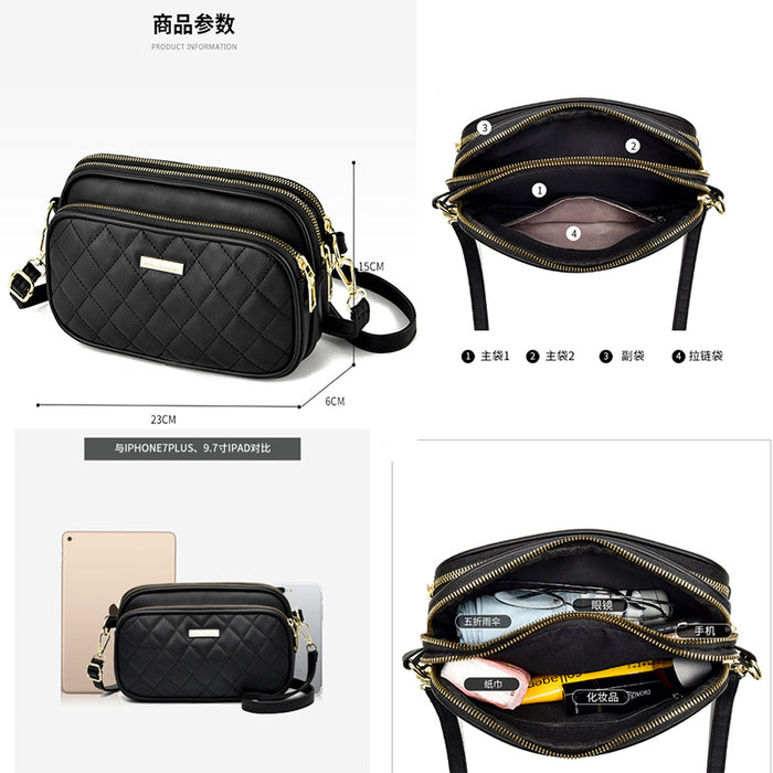 Wholesale Shoulder Bag PU Multilayer Soft Leather Portable Messenger JDC-SD-Zuoge003