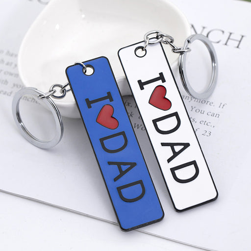 Jewelry WholesaleWholesale Double Sided Lettering Father's Day Gift Long Tag Keychain JDC-KC-ZJ011 Keychains 志嘉 %variant_option1% %variant_option2% %variant_option3%  Factory Price JoyasDeChina Joyas De China