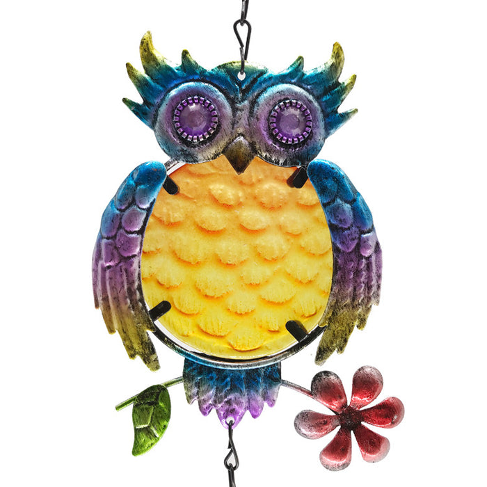 Wholesale Dream Catcher Metal Glass Painted Owl Ornament MOQ≥2 JDC-DC-ZYang002