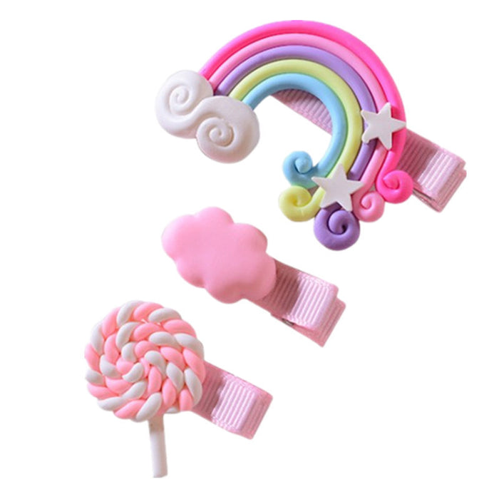 Jewelry WholesaleWholesale super cute rainbow cloud lollipop hair clip JDC-HC-DR001 Hair Clips 蒂锐 %variant_option1% %variant_option2% %variant_option3%  Factory Price JoyasDeChina Joyas De China