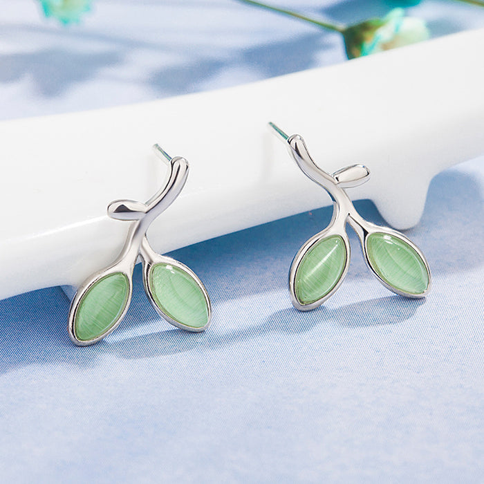 Wholesale Opal Sprout Leaf Copper Earrings JDC-ES-Gaos007