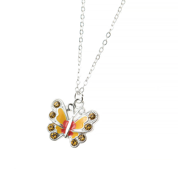 Wholesale Summer Colorful Butterfly Necklace with Diamonds JDC-NE-Saip033