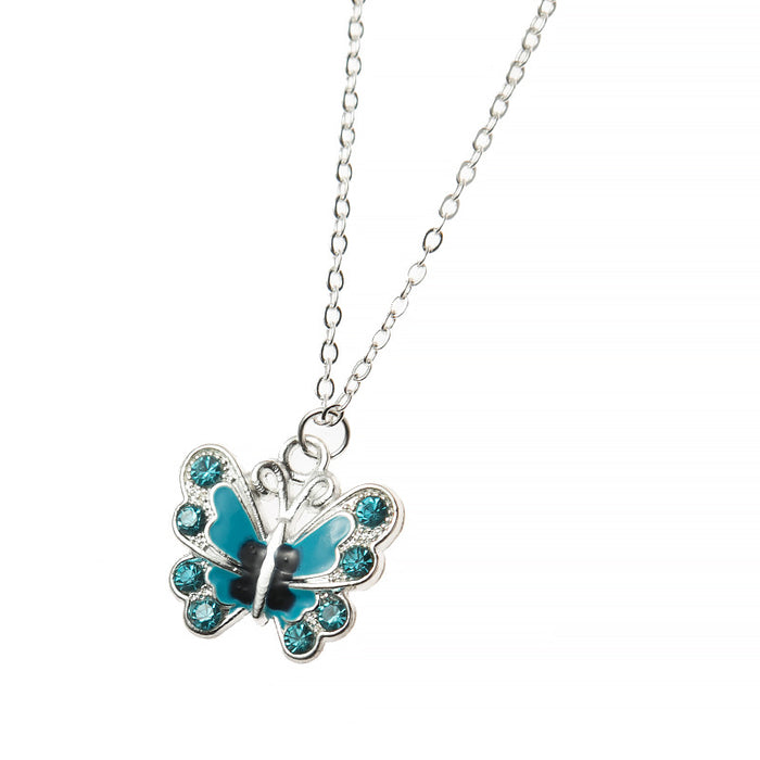 Wholesale Summer Colorful Butterfly Necklace with Diamonds JDC-NE-Saip033