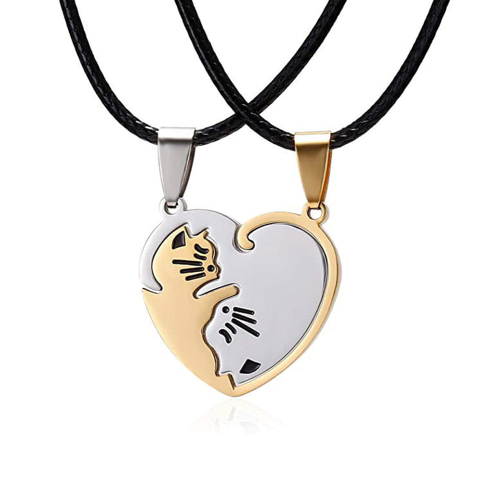 Wholesale Necklaces Stainless Pussy Couple without chains MOQ≥2 JDC-NE-XuZ001