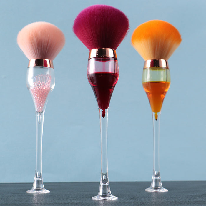 Cepillo de maquillaje de vaso de vaso de vino tinto de fibra de nylon al por mayor MOQ≥3 JDC-MB-ASN002