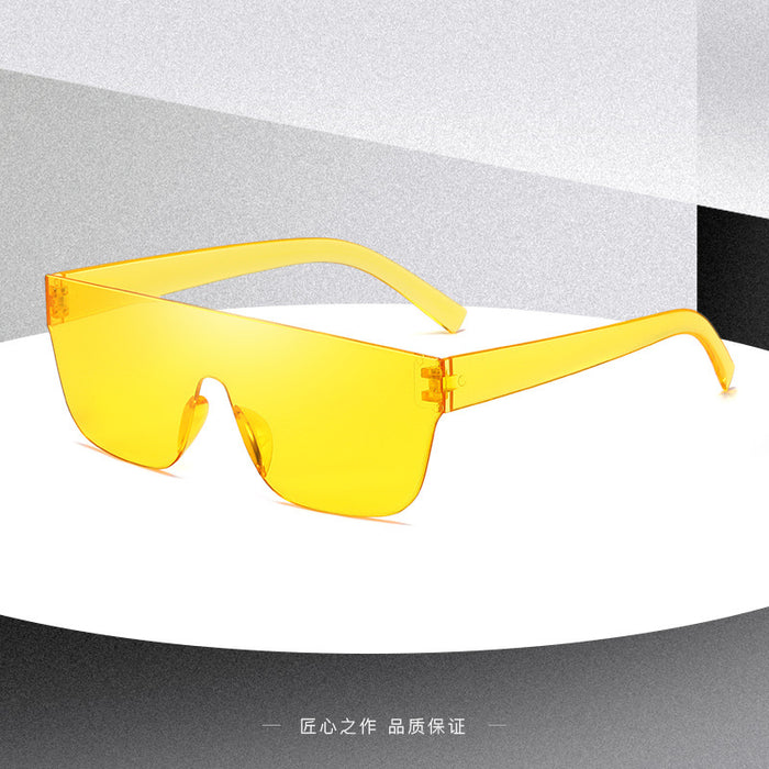 Gafas de sol con protector solar sin marco moderno de una pieza al por mayor JDC-SG-Lany005