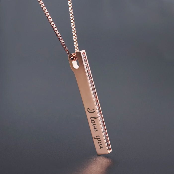Jewelry WholesaleWholesale copper diamond inlaid 3D engraved name mother's Day Necklace JDC-NE-Mail007 Necklaces 麦伦 %variant_option1% %variant_option2% %variant_option3%  Factory Price JoyasDeChina Joyas De China