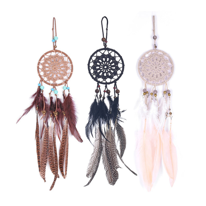 Wholesale Woven Polyester Feather Dreamcatcher JDC-DC-DYue001