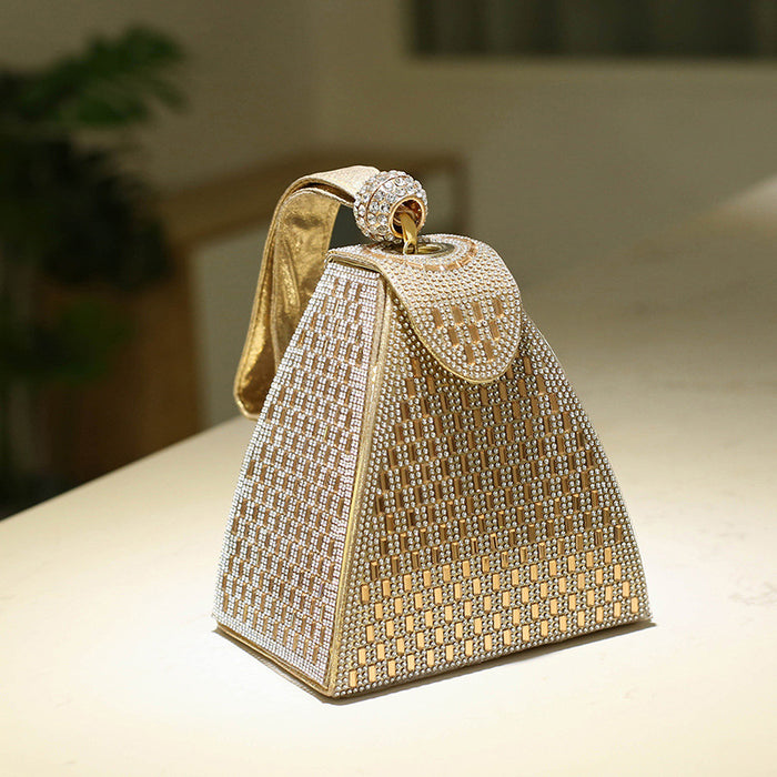 Wholesale rhinestone evening bag handbag bling personality triangle JDC-HB-WangC003