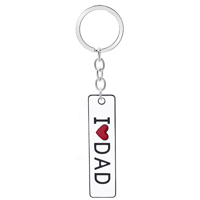 Wholesale Double Sided Lettering Father's Day Gift Long Tag Keychain JDC-KC-ZJ011