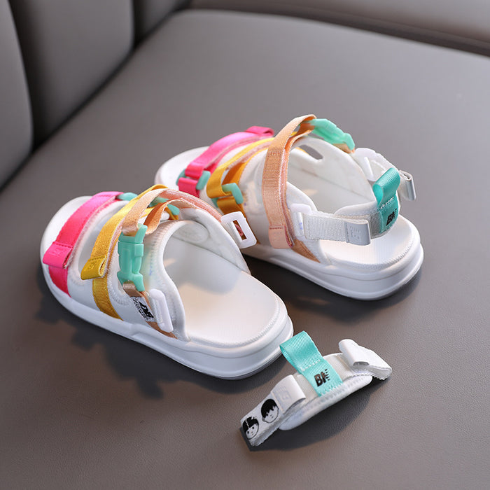 Wholesale kids sandals summer beach shoes colorful webbing sandals MOQ≥5 JDC-SD-MXM001