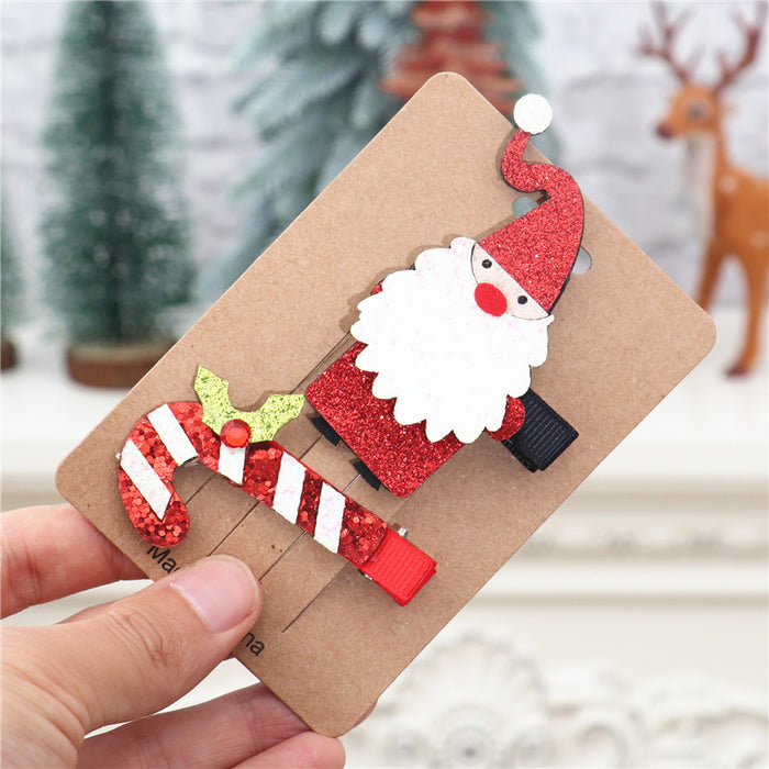 Wholesale Hair Clips Mixed Material Christmas 2pcs JDC-HC-JinHao001