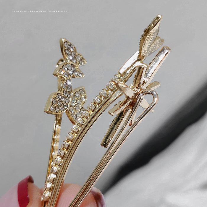 Wholesale Hair Clips Alloy Rhinestone Butterfly Mermaid Tail Star JDC-HC-TOC001