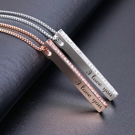 Jewelry WholesaleWholesale copper diamond inlaid 3D engraved name mother's Day Necklace JDC-NE-Mail007 Necklaces 麦伦 %variant_option1% %variant_option2% %variant_option3%  Factory Price JoyasDeChina Joyas De China