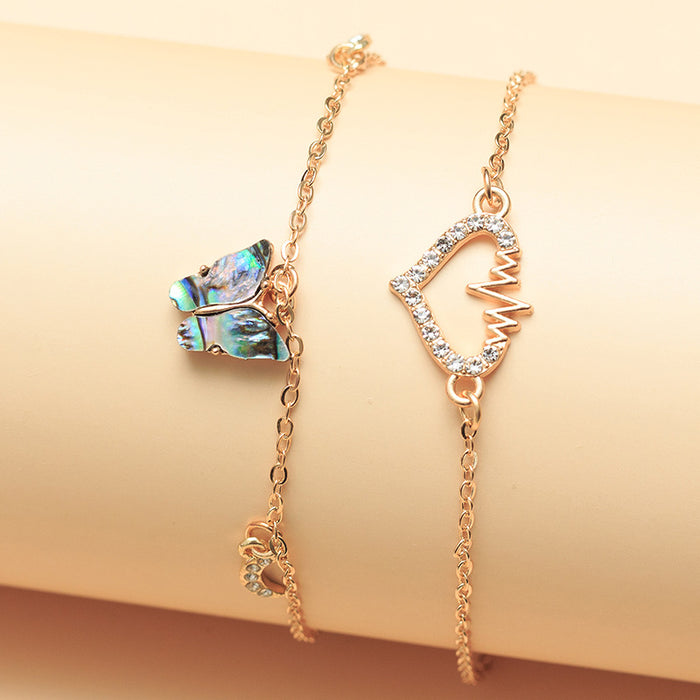 Cœur de diamant en gros pêche coeur acrylique papillon cheville jdc-as-nz020