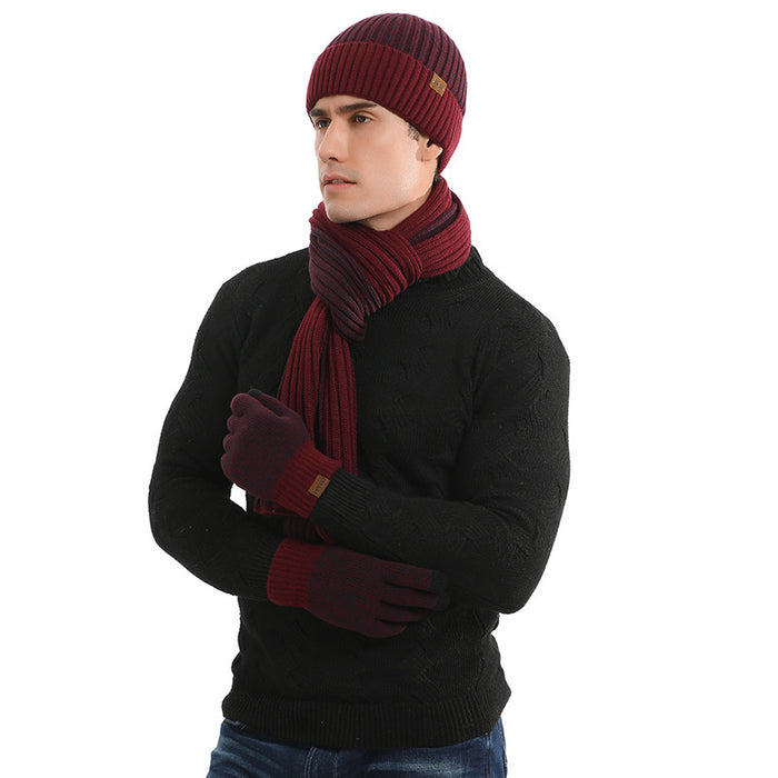 Wholesale Scarf Acrylic Warm Knit Hat Gloves 3 Piece Set JDC-SF-Qimi004
