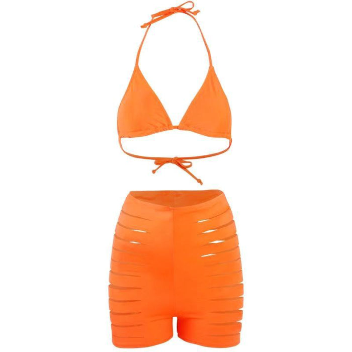 Wholesale Split Solid Color Cut Bikini Swimwear JDC-SW-Xins002