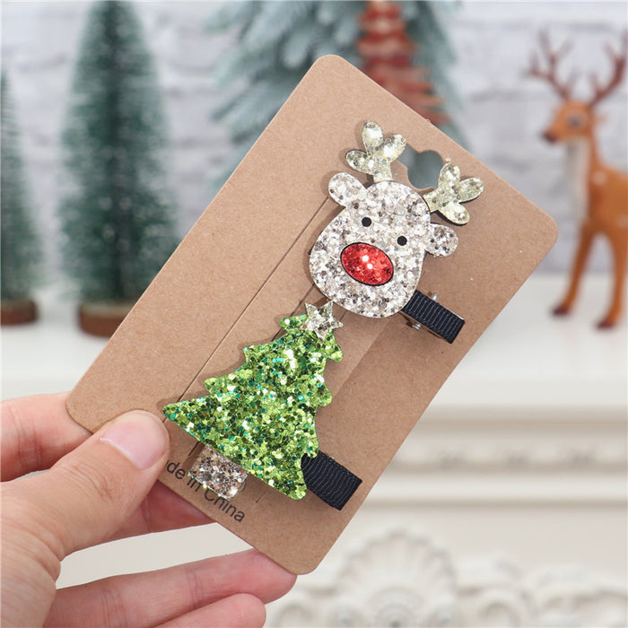 Wholesale Hair Clips Mixed Material Christmas 2pcs JDC-HC-JinHao001