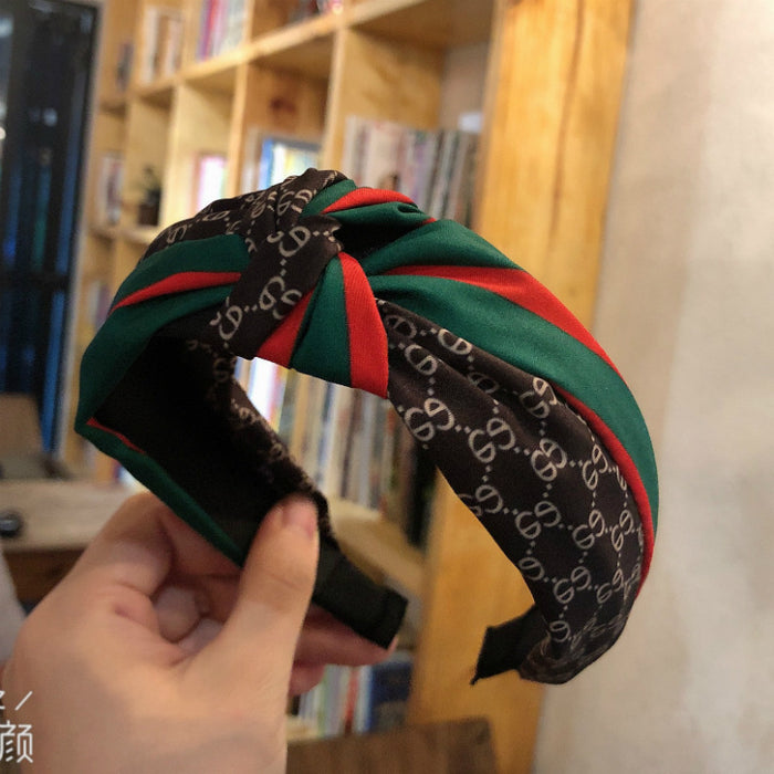 Wholesale knotted headband wide side headband hairpin color hairband JDC-HD-Kuhua005