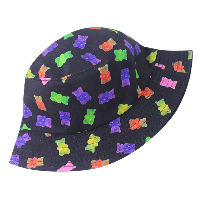Sombrero mayorista Summer lindo caricatura Patrón de impresión de oso colorido MOQ≥2 JDC-FH-YUANB002