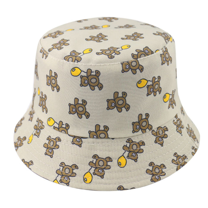Wholesale hat summer cute cartoon colorful bear print pattern MOQ≥2 JDC-FH-YuanB002