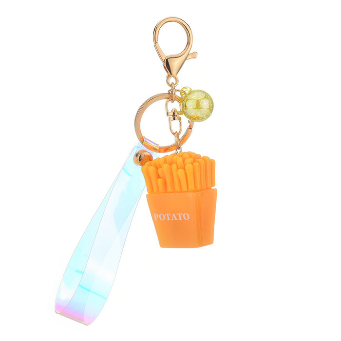 Wholesale Keychains Resin Cute Lighted Popcorn Fries JDC-KC-JXi015